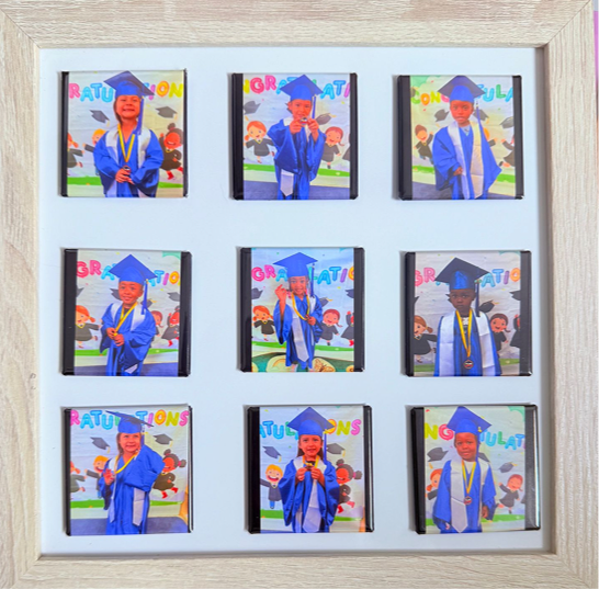9 Personalized photo magnets in square 2x2