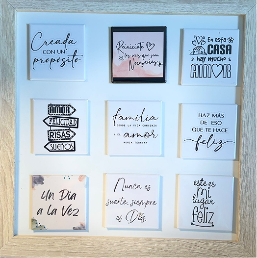 9 Personalized photo magnets in square 2x2